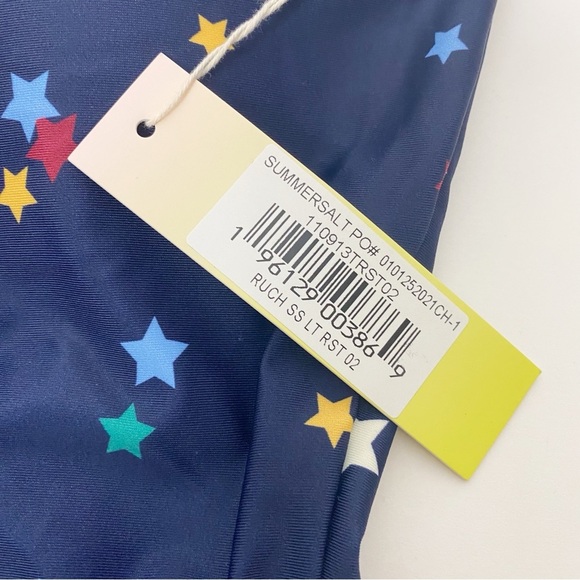 Summersalt Navy Scatter Stars in Deep Sea-The Ruched Sidestroke One Piece Swim - Picture 9 of 9